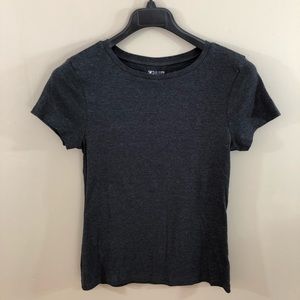 Charcoal Gray Short Sleeve Crew Neck T-Shirt-L